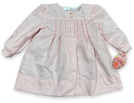 Vtg NEW Polly Flinders Classic Hand Smocked Shirt Dress Pink Seersucker ... - $27.23