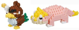 2 Nanoblock Sets Slowpoke (Yadon) &amp; Galarian Farfetch&#39;d Galar Kamonegi) Pokemon - £19.77 GBP