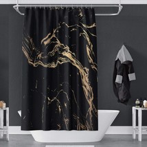 72x72 Inch Marble Texture Shower Curtain with Gold Powder - $1,065.77 MXN