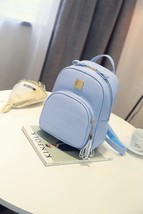Fashion Women Backpack PU Leather Schoolbag for Teenager Girls Female Preppy Sty - £25.26 GBP