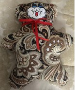 Handmade Teddy Bear Paisley Print Soft and Cuddly Keepsake Gift - $12.97