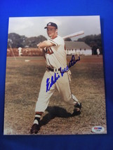 EDDIE MATHEWS HOF 1978 &amp; 500 HOME RUN CLUB SIGNED AUTO 8X10 PHOTO PSA/DNA - £55.07 GBP