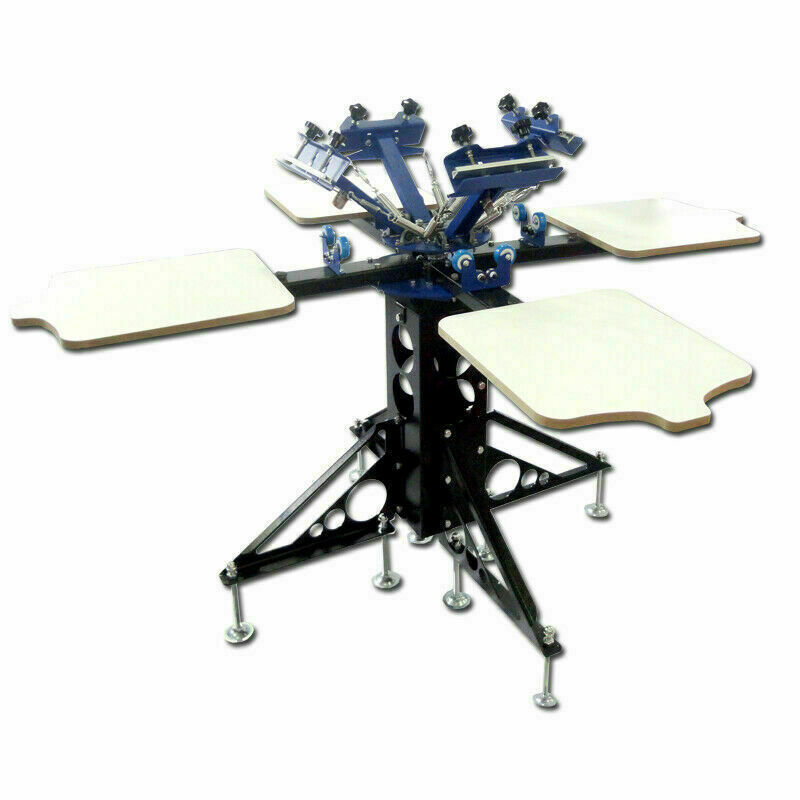 DIY 3 Color 4 Station Double Rotary Silk Screen Printing Material & Machine Kit Item image 3