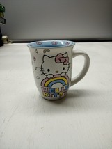 Hello Kitty Exclusive Sanrio White Ceramic Coffee Tea Mug Rainbow  16oz - $12.06