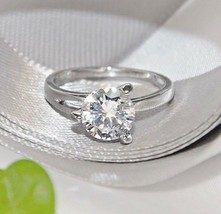 Womens 1.5 CT Engagement RING 3 Prong CZ White Gold Plated SIZE 6-9 - £17.80 GBP