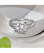 Womens 1.5 CT Engagement RING 3 Prong CZ White Gold Plated SIZE 6-9 - €19,62 EUR