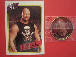 2006 Topps Wrestling Coin &amp; Card Steve Austin [b4e6] - £8.92 GBP