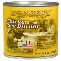 Evanger&#39;s Heritage Classic Wet Dog Food Chicken &amp; Rice 20.2oz. (Case of 12) - £56.14 GBP