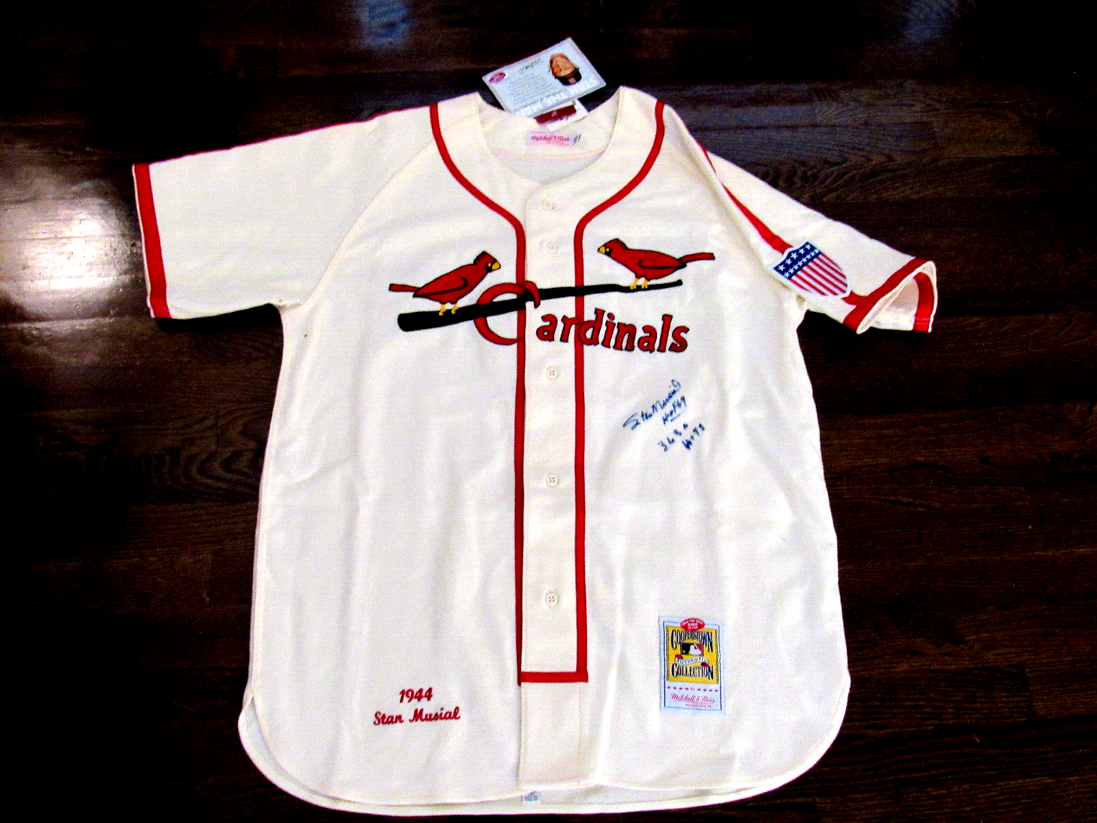 STAN MUSIAL HOF 69 3630 HITS CARDINALS SIGNED AUTO MITCHELL & NESS JERSEY STM - $890.99