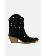 Beast Fashion Faux Leather Star-Shaped Cutouts Point Toe Boots - $54.06