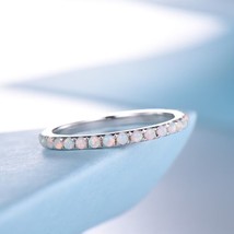 2MM Dainty Opal Ring, Opal Stacking band, Opal engagement band - £54.66 GBP