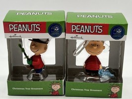 Peanuts Hallmark 50 Years Charlie Brown Linus Christmas Ornament Lot of 2 - £16.38 GBP