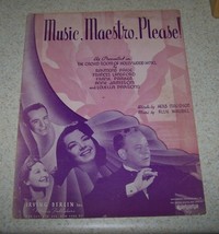 Vintage Sheet Music - MUSIC, MAESTRO, PLEASE! - 1938 - VGUC! - $6.99