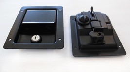 2 Dual LockIng INTERIOR EXTERIOR X-door latch BLACK handles fits HUMVEE ... - £157.24 GBP