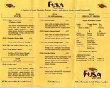 FUSA Fusion Cuisine Menu Wichita Kansas - £11.61 GBP