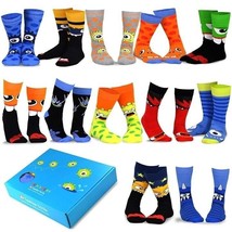 TeeHee Adult Men Women 12 Pairs Socks Fun Novelty Monsters Size Large - £15.63 GBP