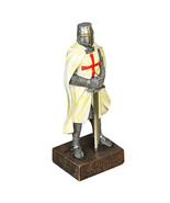 Zeckos Medieval Templar Knight in Battle Holding Sword Armor Statue - £31.15 GBP