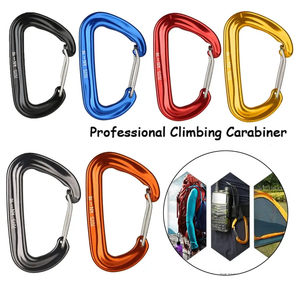 16KN Professional Climbing Carabiner D Shape Mountaineering Buckle Hook Safety - £8.98 GBP+