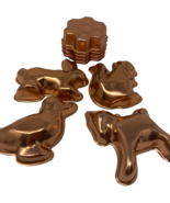 Vintage Farmhouse Copper Colored Metal Molds 4 Animals, 4 Flowers - $451.99 MXN