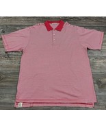 Peter Millar Men&#39;s Golf Polo Shirt Red &amp; White Stripe XL 100% Cotton - £11.94 GBP