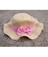 Tommy Bahama Hat Girls Straw Floppy Hat Pink Bow Vacation Cabana Sunscre... - £7.82 GBP