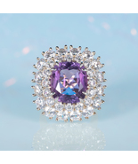 Luxury Sparkling Light Purple Gemstone Ring - Natural Untreated Amethyst... - £164.46 GBP