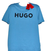 Hugo Boss Men&#39;s  Blue Black Logo Cotton Regular Fit T-Shirt Size XL - £50.83 GBP