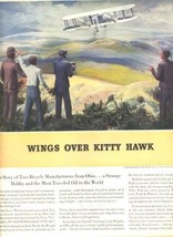 Wings Over Kitty Hawk 1930&#39;s Magazine Ad Socony Vacuum Oil Company  - $17.82