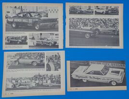 Lot of 4 -1968 &quot;CARS&quot; Magazine Prints - Various Funny Cars &amp; Dragsters A4 - $5.69