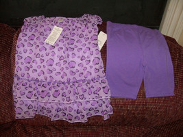 George Purple Heart Print 2 Piece Set Size 4T Girls NEW - £10.84 GBP