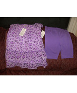 George Purple Heart Print 2 Piece Set Size 4T Girls NEW - $23.46 CAD