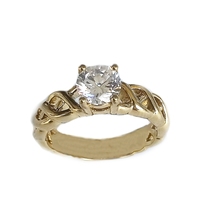 Celtic engagement ring 14 k yelow gold thumb200