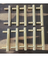 Lot of 10 Kitchen Cabinet Gold Handles Brushed Brass Knurled Pulls 3 inch - €17,24 EUR