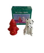 Vintage Young’s Inc Dalmatian &amp; Fire Hydrant Salt and Pepper Shakers Wit... - $19.80
