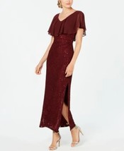 CONNECTED Sequined Lace Overlay Gown Bordeaux Size 6 $109 - £34.81 GBP