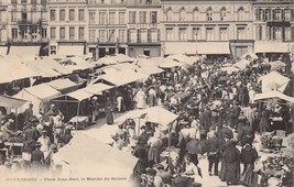 DUNKERQUE FRANCE~PLACE JEAN BART-le MARCHE du SAMEDI~1900s PHOTO POSTCARD - £5.07 GBP