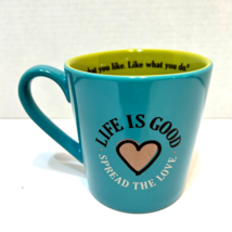 Life is Good Spread The Love Ceramic Large Coffee Tea Cup Mug 4 inch - £10.91 GBP