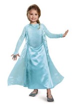 Girls Disney Princess Frozen Elsa Dress, Ring &amp; Wand 3 Pc Halloween Costume- 7/8 - £23.88 GBP