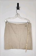 Express Compagnie Linen Cotton Wrap Skirt 13/14 Mini Neutral Beach Fring... - $24.00
