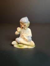 Vintage WADE Pottery Miniature Sitting Leprechaun Elf Gnome Figurine IRELAND - £17.35 GBP