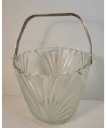 Glass Ice Bucket Frosted Pattern with Metal Handle - $29.00