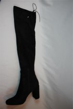 NIB Chinese Laundry Black Suedette Dress Boot 9 M Over-The-Knee Tie Back HOT!! - £67.57 GBP