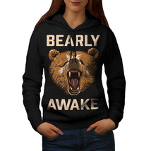 Bearly Grizzly Awake Sweatshirt Hoody Coffee Women Hoodie - £17.37 GBP