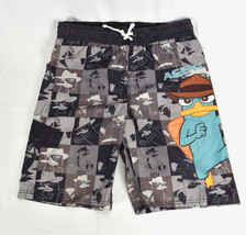 Disney Phineas & Ferb Shorts Youth Boys Size XL Drawstring Swim Trunks - $20.78