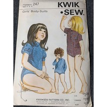 Kwik Sew Girls Boby Suits Sewing Pattern sz 4 6 8 247 - uncut - £8.66 GBP