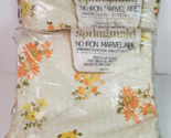 Springmaid No-Iron Marvelair Twin Flat &amp; Fitted Sheet Yellow Orange Flor... - $44.50