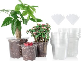 36 Packs 5/4/3.5 Inch Reinforced Clear Nursery Pots With Drainage Hole, - $34.11