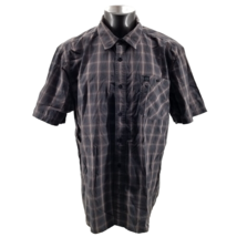 Harley Davidson Men&#39;s Gray Plaid Button-up Shirt Short Sleeve Size 2XL - £20.64 GBP