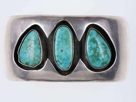 Vintage Southwestern Sterling Turquoise cuff bracelet - £392.93 GBP