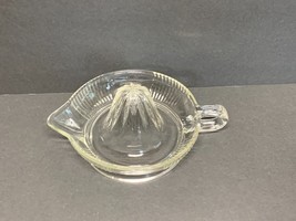 Vintage Glass Reamer Juicer Footed Bottom with Loop Handle Clear Glass Ribbed #1 - £4.08 GBP